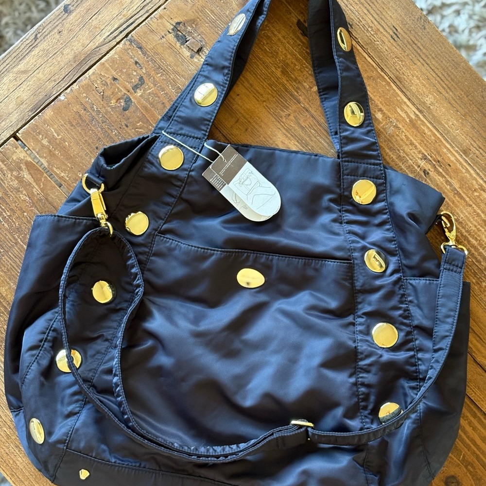 NEST Diaper Bag Dexter Navy Blue and Gold   with Changing Pad - Picture 12 of 13
